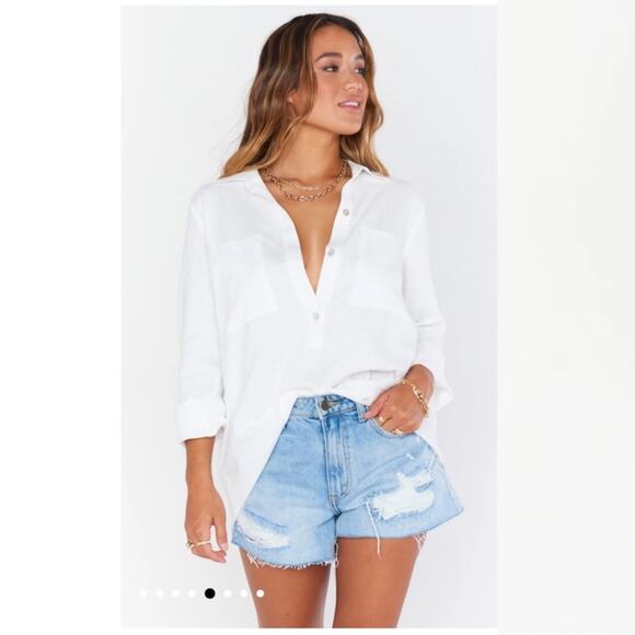 Show Me Your Mumu SMYM white Stayton long sleeve tunic top NEW SMALL - Picture 9 of 9